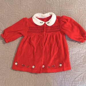 Smocked velvet Christmas dress